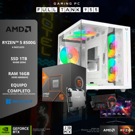Bynary Gaming PC FULL TANK 955 – AMD Ryzen 5 8500G / 16GB DDR5 / 1TB SSD / 650W