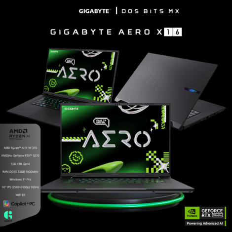 Laptop GIGABYTE AERO X16 EG61H; Copilot+ PC/ AMD Ryzen™ AI 7 HX 350/ NVIDIA® GeForce RTX™ 5060 8GB GDDR7/ SSD 1TB Gen4/ RAM 16GB 5600MHz