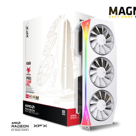 TARJETA DE VIDEO XFX (RX-97TMARGW9) MERCURY RX9070XT,16GB
GDDR6,2570MHZ,3*DP,HDMI,MGNETIC AIR BLANCA