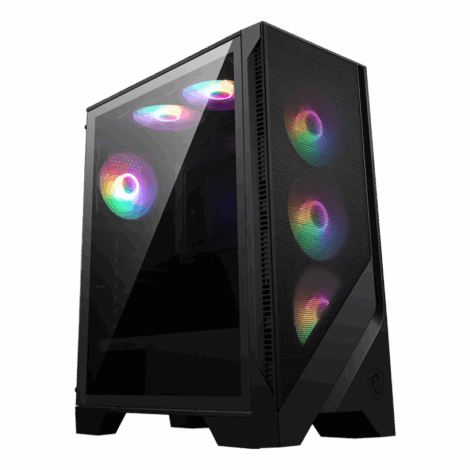 GABINETE MSI (MAG FORGE 120A AIRFLOW) NEGRO, VIDRIO TEMPLADO, 6*FAN
AUTO-RGB, ATX, S/FUENTE