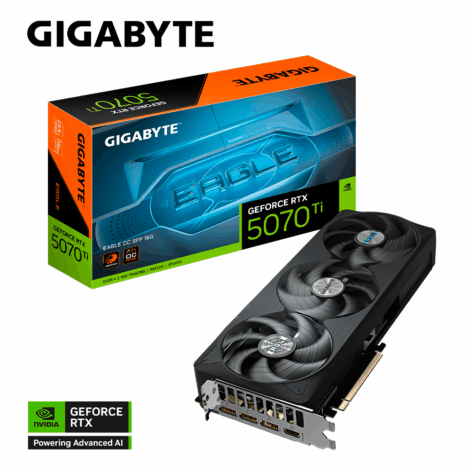TARJETA DE VIDEO GIGABYTE (GV-N507TEAGLE OC-16GD) RTX 5070TI, 16GB
GDDR7,PCIE 5.0,1*HDMI,3*DP3,FAN