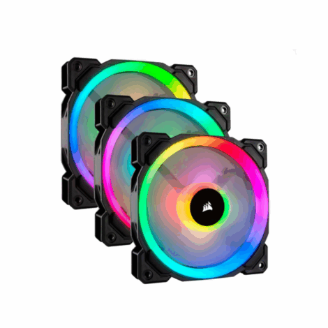 VENTILADOR GABINETE CORSAIR (CO-9050072-WW) LL120RGB,LUZ DUAL,120MM
PWM,3*FAN,NODE INCLUIDO,NEGRO