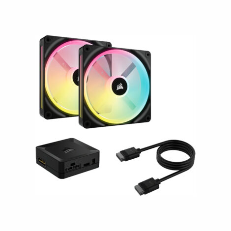 VENTILADOR GABINETE CORSAIR (CO-9051004-WW) ICUE LINK QX140 RGB,2
FAN,140MM,DOMO MAGNETICO,NEGRO