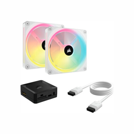 VENTILADOR GABINETE CORSAIR (CO-9051008-WW) ICUE LINK QX140 RGB,2
FAN,140MM,DOMO MAGNETICO,BLANCO