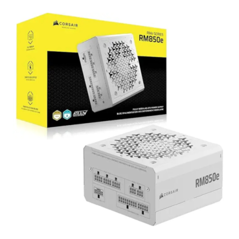 FUENTE DE PODER CORSAIR (CP-9020293-NA) RM850E, FULL MODULAR, BLANCA,GOLD