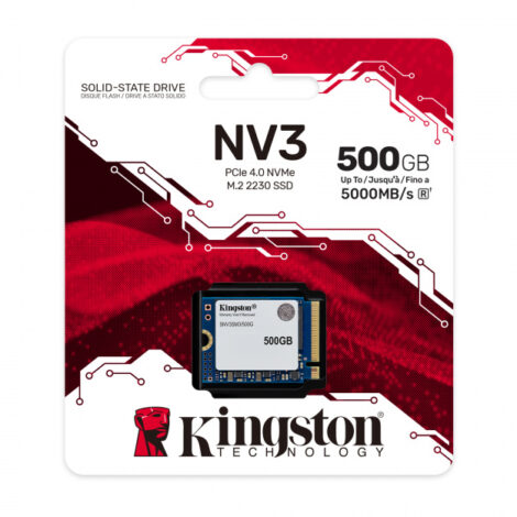 UNIDAD SSD M.2 KINGSTON 500GB (SNV3SM3/500G) NV3, PCI EXPRESS 4.0 NVME,
2230