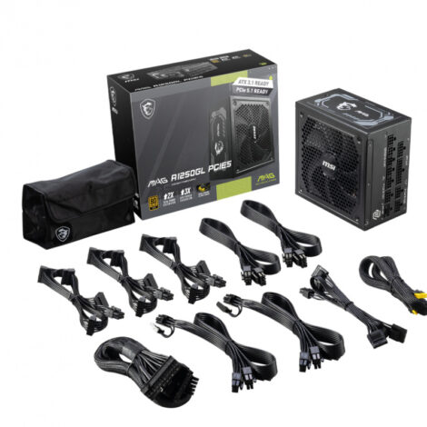 FUENTE DE PODER MSI (MAG A1250GL PCIE5) 1250W, PCIE 5.1, MODULAR, 80
PLUS GOLD, PFC ACTIVO, ATX 3.1