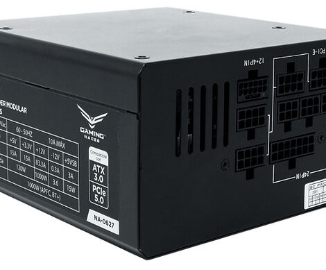 FUENTE DE PODER NACEB (NA-0627) 1000W, 80+ GOLD, MODULAR, 1*PCIE 5.0, 24
PIN ATX, 140MM FAN