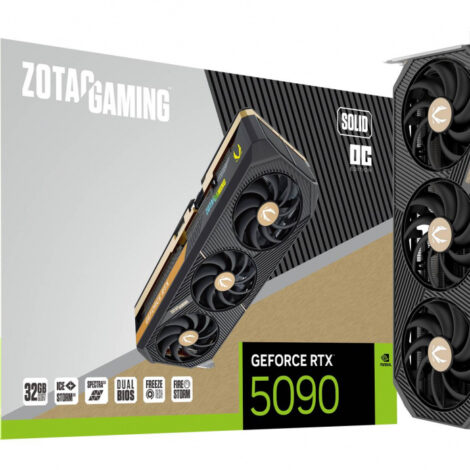 TARJETA DE VIDEO ZOTAC (ZT-B50900J-10P) RTX 5090 SOLID OC 32GB GDDR7,
PCIE 5,3*FAN