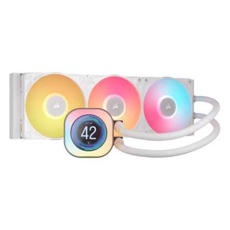 VENTILADOR P/CPU CORSAIR (CW-9061026-WW) ICUE LINK H150I LCD
AIO,360MM,ENFRIAMIENTO LIQUIDO,BLANCO