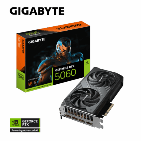 TARJETA DE VIDEO GIGABYTE (GV-N5060WF2OC-8GD) RTX 5060,8GB GDDR7,PCIE5.0,HDMI,3*DP,2 FAN