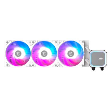 VENTILADOR P/CPU MSI (MAG CORELIQUID A13 360 WHITE) ARGB,ENFRIAMIENTO
LIQUIDO, 3 FAN, 360MM, BLANCO
