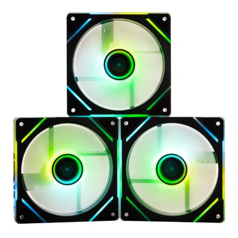 VENTILADOR P/GABINETE NACEB (NA-0650N) KIT 3*FAN, 120MM, ARGB, NEGRO