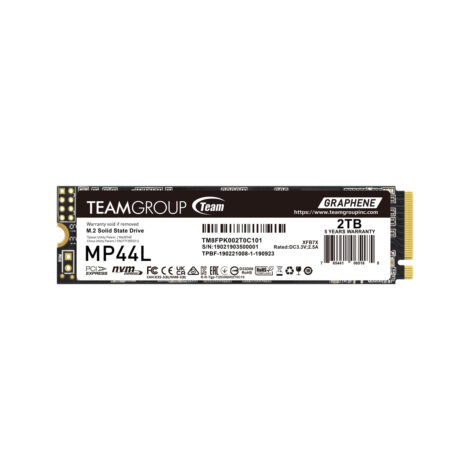 UNIDAD SSD M.2 TEAMGROUP (TM8FPK002T0C101) TEAM M.2-2280 PCI-E GEN4X4
MP44L 2TB RETAIL