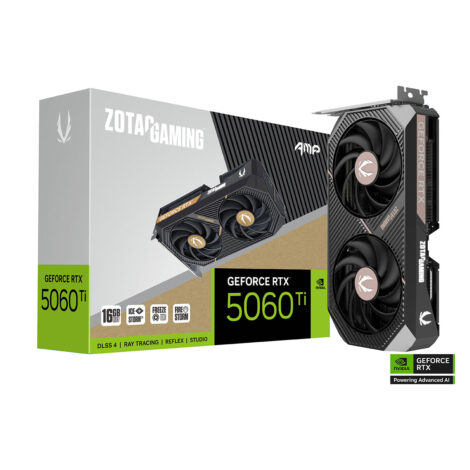 TARJETA DE VIDEO ZOTAC (ZT-B50620F-10M) RTX 5060TI AMP 16GB GDDR7,2632
MHZ,PCIE 5,HDMI,3*DP,2*FAN