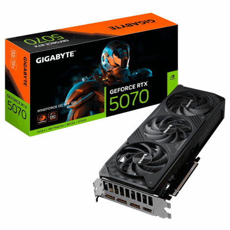 TARJETA DE VIDEO GIGABYTE (GV-N5070WF3OC-12GD) RTX 5070,12GB
GDDR7,PCIE 5.0,1*HDMI,3*DP,3 FAN