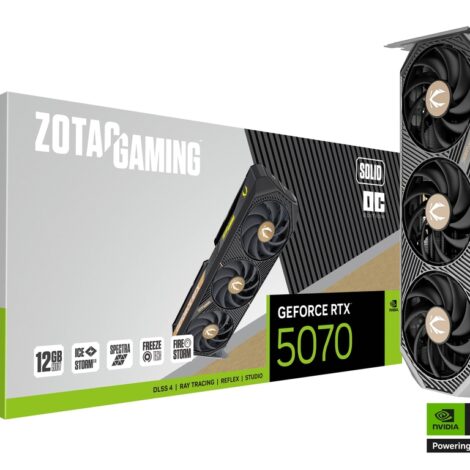 TARJETA DE VIDEO ZOTAC (ZT-B50700J-10P) RTX 5070 SOLID OC 12GB
GDDR7,PCIE 5,3*FAN