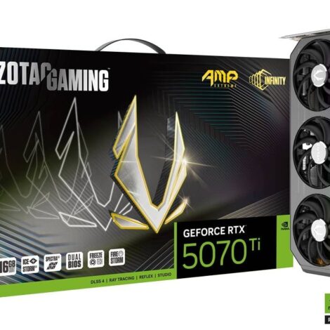 TARJETA DE VIDEO ZOTAC (ZT-B50710B-10P) RTX 5070TI AMP EXTREME INFINITY
16GB GDDR7,PCIE 5,3*FAN