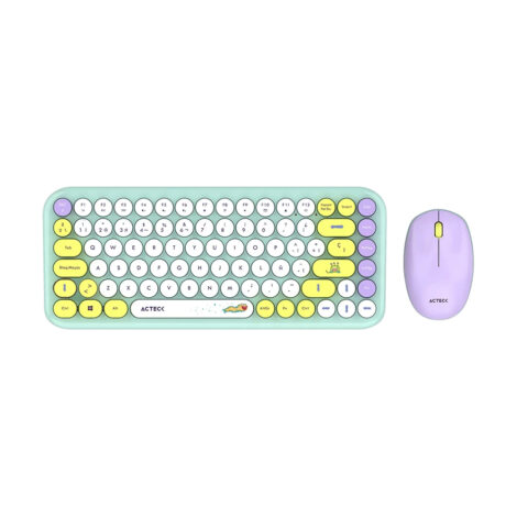 KIT TECLADO Y MOUSE INALAMBRICO ACTECK (AC-940238) MK480 CHIC K-COLORS,RF USB,85 TECLAS,65%,VERDE