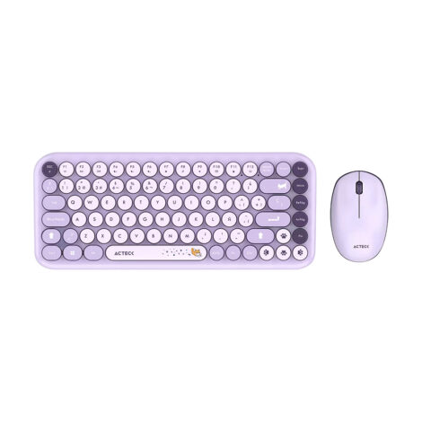 KIT TECLADO Y MOUSE INALAMBRICO ACTECK (AC-940252) MK480 CHIC K-COLORS,RF USB,85 TECLAS,65%,VIOLETA