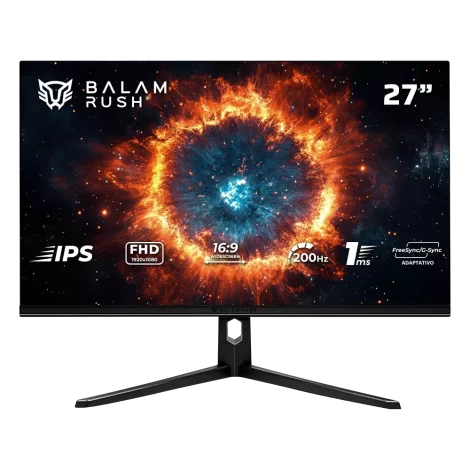 MONITOR 27" BALAM RUSH (BR-942973) HYPER NOVA MHN27Y, 1920*1080,
200HZ,1MS, HDMI, DP, AUDIO, RGB, NEGRO