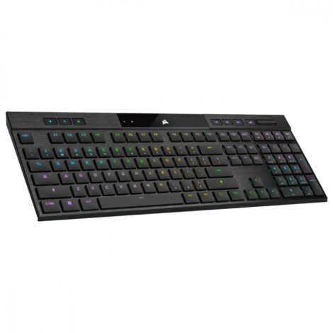 TECLADO MECANICO CORSAIR (CH-913A01U-NA) K100 AIR WIRELESS RGB, CHERRY MX ULTRA,ULTRADELGADO,NEGRO