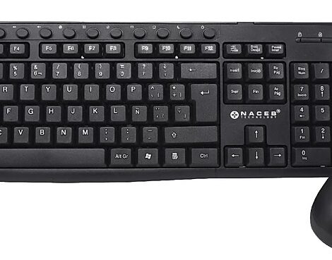 KIT 2 EN 1 NACEB (NA-112N) TECLADO,MOUSE,MULTIMEDIA,1200 DPI,NEGRO