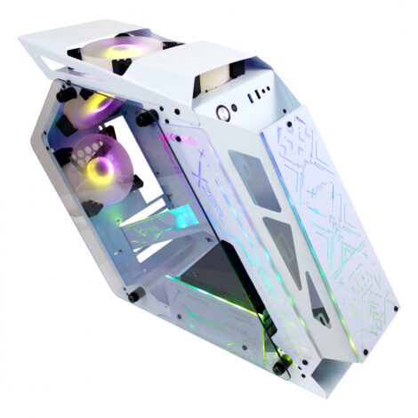 GABINETE XZEAL (XZGAIRRGBW) IRO2, MICRO ATX,CRISTAL+METAL 4*VENTI
ARGB, SIN FUENTE, BLANCO