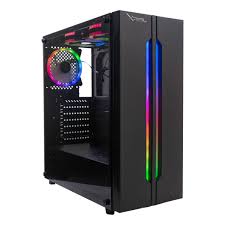 GABINETE XZEAL (XZCGB03B) XZ120, ATX, CRISTAL, 3*VENT RGB, SIN FUENTE,
NEGRO