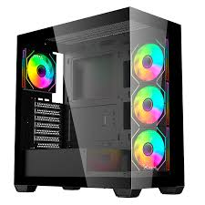 GABINETE XZEAL (XZCGB08B) YRDEN XZ140, ATX,CRISTAL, 4*VENT RGB, SIN
FUENTE. NEGRO
