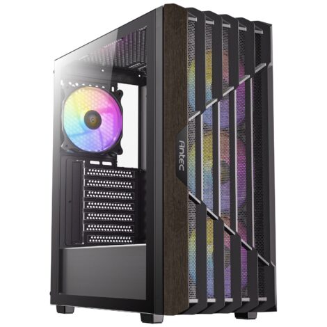 GABINETE ANTEC (AX63 WOOD ARGB) MEDIA TORRE
ATX,CRISTAL/MADERA,S/FUENTE,4*FAN,3*USB,NEGRO