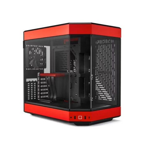 GABINETE HYTE (CS-HYTE-Y60-BR) CAMARA DUAL,PANORAMICO,VIDRIO
TEMP,ATX,3 FANS,CABLE RISER INCL,ROJO