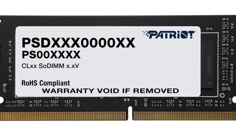 MEMORIA SODIMM DDR4 PATRIOT (PSD48G320081S) 8GB (1 X 8GB), 3200MHZ,
NON-ECC, CL22