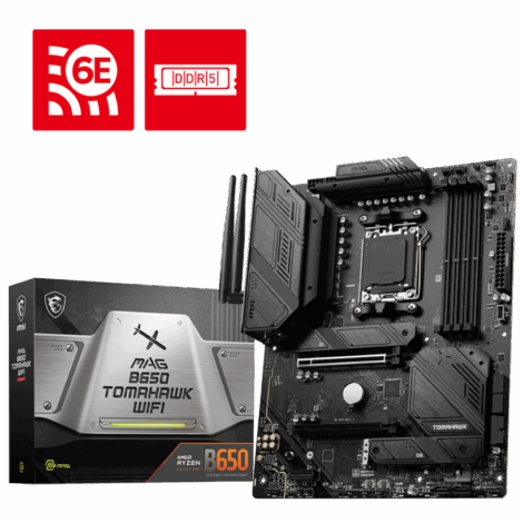 MOTHERBOARD MSI (MAG B650 TOMAHAWK WIFI) SOCKET AM5,4*DDR5
6600,HDMI,DP,3*M.2,ATX