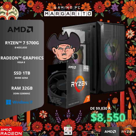 SKULL GAMING PC CAPU-PC- RYZEN  7 5700G /VEGA 8/1TB/32GB/320W
