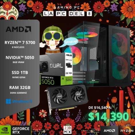 SKULL GAMING PC LA PC DEL 8-RYZEN 7 5700G/VEGA 8 /1TB/32GB/650W