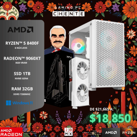 SKULL GAMING PC CHENTE-RYZEN 5 8400F/8GB VRAM /1TB/32GB/650W
